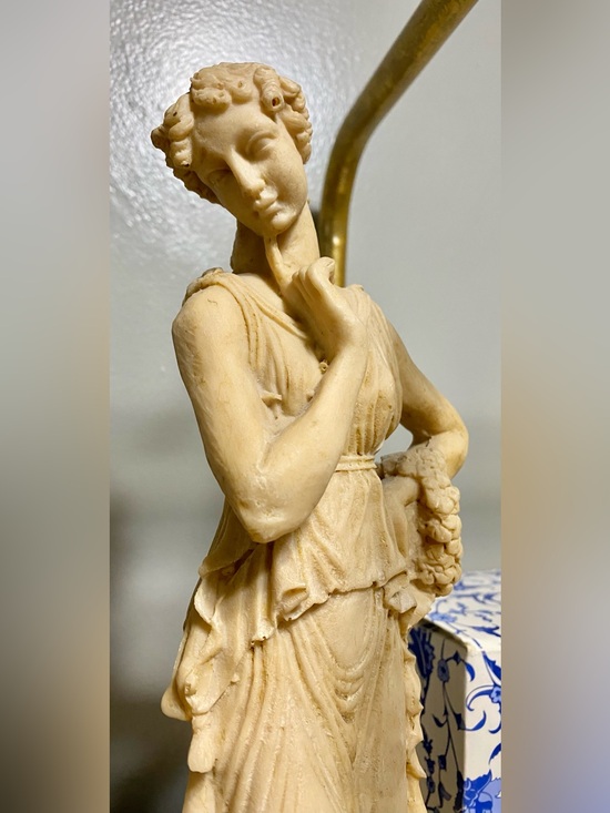 Other - Neoclassical "Dancer with Finger on Chin" 13" Cast Alabaster Statue